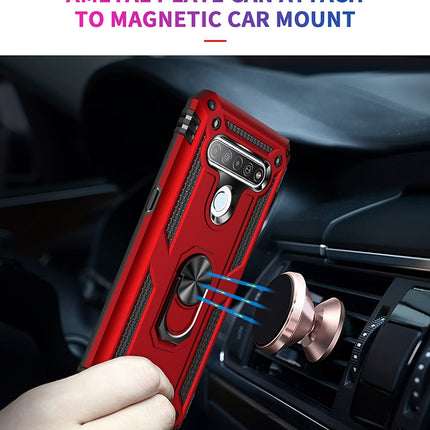 Shockproof TPU + PC Protective Case with 360 Degree Rotating Holder, For LG K61
