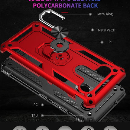 Shockproof TPU + PC Protective Case with 360 Degree Rotating Holder, For LG K61