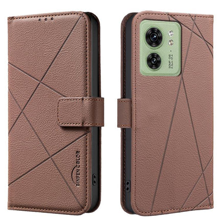 Geometric Pattern RFID Leather Phone Case, For Motorola Edge 40 Neo, For Motorola Edge 40, For Motorola Moto G13 / G23 / G53 5G, For Motorola Moto E13 4G