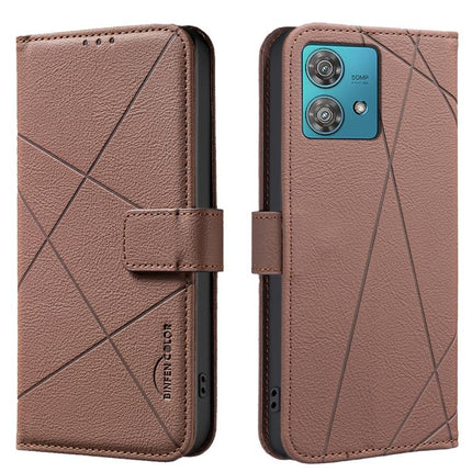 Geometric Pattern RFID Leather Phone Case, For Motorola Edge 40 Neo, For Motorola Edge 40, For Motorola Moto G13 / G23 / G53 5G, For Motorola Moto E13 4G