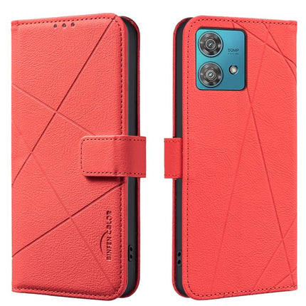 Geometric Pattern RFID Leather Phone Case, For Motorola Edge 40 Neo, For Motorola Edge 40, For Motorola Moto G13 / G23 / G53 5G, For Motorola Moto E13 4G