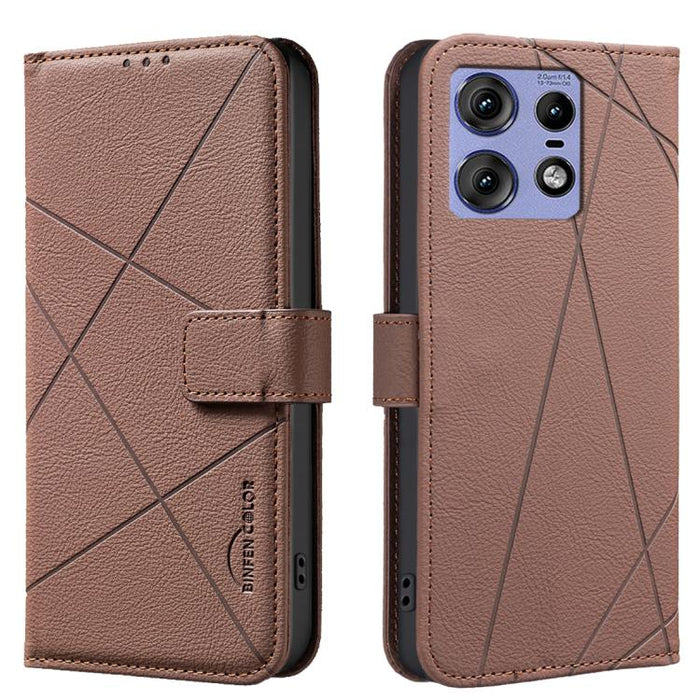 Geometric Pattern RFID Leather Phone Case, For Motorola Edge 50 Pro 5G, For Motorola Moto G34 5G, For Motorola Moto G84 5G, For Motorola Moto G14 4G / G54 5G EU