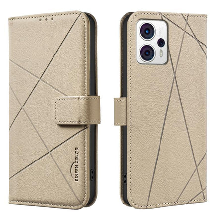 Geometric Pattern RFID Leather Phone Case, For Motorola Edge 40 Neo, For Motorola Edge 40, For Motorola Moto G13 / G23 / G53 5G, For Motorola Moto E13 4G