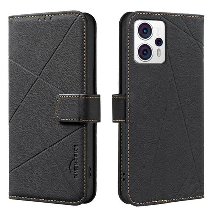 Geometric Pattern RFID Leather Phone Case, For Motorola Edge 40 Neo, For Motorola Edge 40, For Motorola Moto G13 / G23 / G53 5G, For Motorola Moto E13 4G