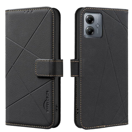 Geometric Pattern RFID Leather Phone Case, For Motorola Edge 50 Pro 5G, For Motorola Moto G34 5G, For Motorola Moto G84 5G, For Motorola Moto G14 4G / G54 5G EU
