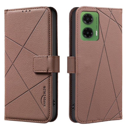 Geometric Pattern RFID Leather Phone Case, For Motorola Moto G75, For Motorola Moto G35 5G, For Motorola Moto G55 5G, For Motorola Moto G04 / G24 / E14