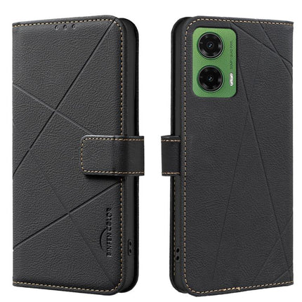 Geometric Pattern RFID Leather Phone Case, For Motorola Moto G75, For Motorola Moto G35 5G, For Motorola Moto G55 5G, For Motorola Moto G04 / G24 / E14