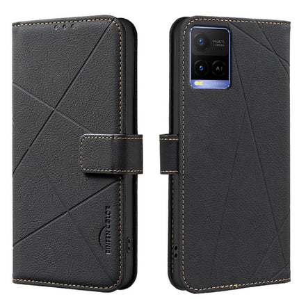 Geometric Pattern RFID Leather Phone Case, For vivo Y35 4G / Y22S, For vivo Y21 / Y21S / Y33S, For vivo Y27 4G