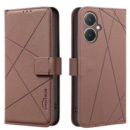 Geometric Pattern RFID Leather Phone Case, For vivo Y35 4G / Y22S, For vivo Y21 / Y21S / Y33S, For vivo Y27 4G