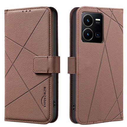 Geometric Pattern RFID Leather Phone Case, For vivo Y35 4G / Y22S, For vivo Y21 / Y21S / Y33S, For vivo Y27 4G