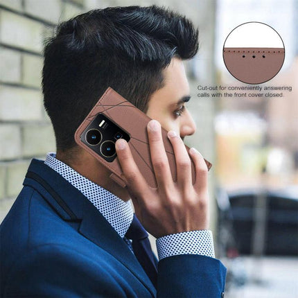 Geometric Pattern RFID Leather Phone Case, For vivo Y35 4G / Y22S, For vivo Y21 / Y21S / Y33S, For vivo Y27 4G