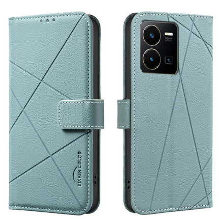 Geometric Pattern RFID Leather Phone Case, For vivo Y35 4G / Y22S, For vivo Y21 / Y21S / Y33S, For vivo Y27 4G