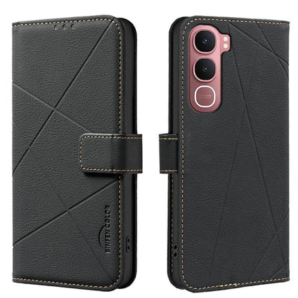 Geometric Pattern RFID Leather Phone Case, For vivo Y21 5G 2026 / Y05 4G, For vivo Y31 5G 2025, For vivo Y400 5G Global, For vivo Y39 5G