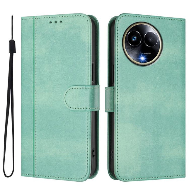 Line Splicing Buckle Retro Leather Phone Case, For Realme 11 5G Global / C67 5G India, For Realme 11 4G Global, For Realme GT5 240W / GT5