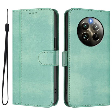 Line Splicing Buckle Retro Leather Phone Case, For Realme 13 4G / 12 4G / P1 5G Global, For Realme C61 4G / C63 4G Global, For Realme 13+ 5G Global