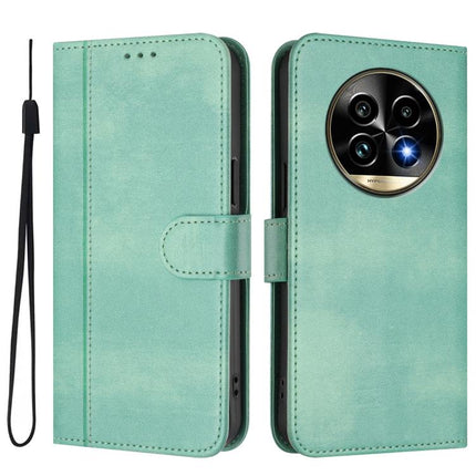 Line Splicing Buckle Retro Leather Phone Case, For Realme 13 Pro 5G / 13 Pro+ 5G Global, For Realme Note 60 4G Global / C61 4G India, For Realme GT 6 5G / GT 6T 5G Global