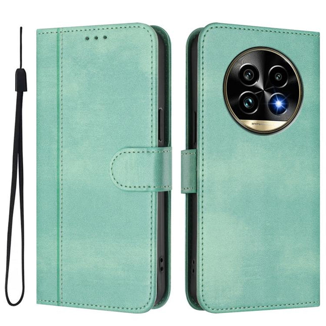 Line Splicing Buckle Retro Leather Phone Case, For Realme 13 Pro 5G / 13 Pro+ 5G Global, For Realme Note 60 4G Global / C61 4G India, For Realme GT 6 5G / GT 6T 5G Global