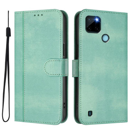 Line Splicing Buckle Retro Leather Phone Case, For Realme C21Y, For Realme C25 / C15 / C12 / C25s, For Realme GT 5G / GT Neo 5G