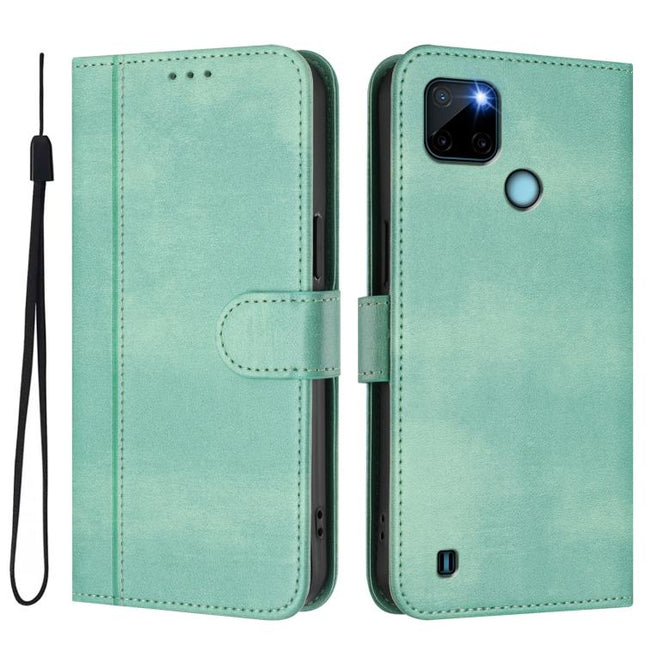 Line Splicing Buckle Retro Leather Phone Case, For Realme C21Y, For Realme C25 / C15 / C12 / C25s, For Realme GT 5G / GT Neo 5G