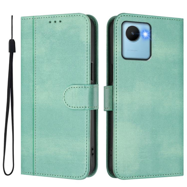 Line Splicing Buckle Retro Leather Phone Case, For Realme C30 4G / C30s / Narzo 50i Prime, For Realme GT Neo 3T, For Realme 9 Pro+ 5G / 9 4G Global