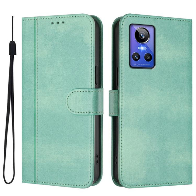 Line Splicing Buckle Retro Leather Phone Case, For Realme GT Neo 3, For Realme 9 Pro 5G Global / 9 5G EU Version, For Realme C20 / C11 2021 / C21