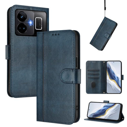 Line Splicing Buckle Retro Leather Phone Case, For Realme C33 2023 / 2022, For Realme 10T 5G / 10s 5G / 9i 5G Indian, For Realme GT3 5G / GT Neo 5 240W