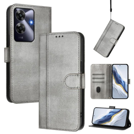 Line Splicing Buckle Retro Leather Phone Case, For Realme 13 Pro 5G / 13 Pro+ 5G Global, For Realme Note 60 4G Global / C61 4G India, For Realme GT 6 5G / GT 6T 5G Global