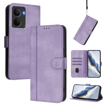 Line Splicing Buckle Retro Leather Phone Case, For Realme 14 5G / 14T 5G Global, For Realme P3 Ultra 5G, For Realme P3 5G