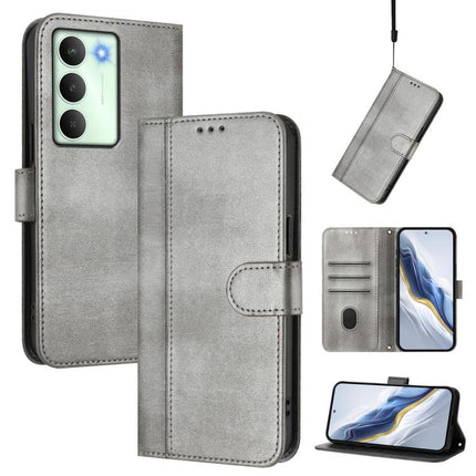 Line Splicing Buckle Retro Leather Phone Case, For Realme C71 4G Global, For Realme V70 5G / C75 5G, For Realme Narzo 80 Pro / 14 Pro 5G India
