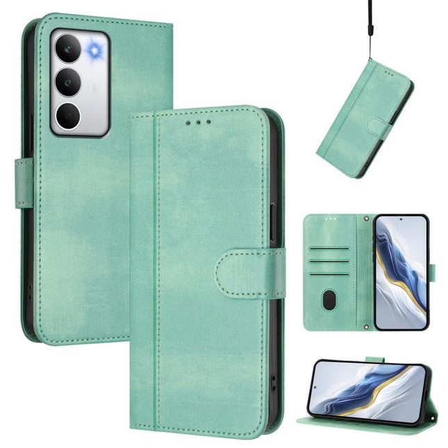 Line Splicing Buckle Retro Leather Phone Case, For Realme C71 4G Global, For Realme V70 5G / C75 5G, For Realme Narzo 80 Pro / 14 Pro 5G India