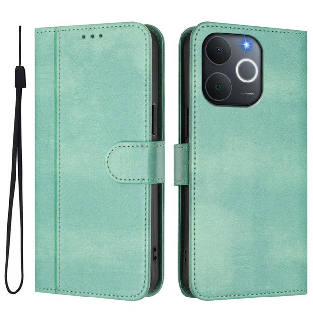 Line Splicing Buckle Retro Leather Phone Case, For Realme C71 4G India / Note 70 4G, For Realme C85 5G / 15x 5G India, For Realme P4 Pro 5G