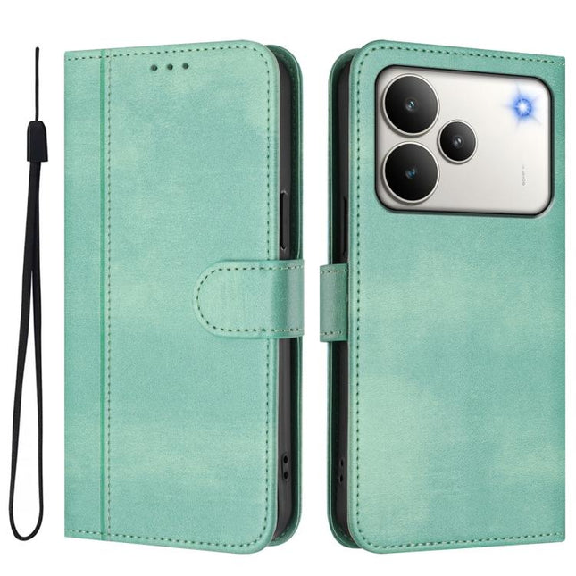 Line Splicing Buckle Retro Leather Phone Case, For Realme P4 5G, For Realme 15T 5G Global, For Realme 15 5G / 15 Pro 5G Global
