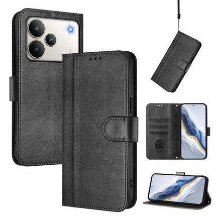 Line Splicing Buckle Retro Leather Phone Case, For Realme C71 4G India / Note 70 4G, For Realme C85 5G / 15x 5G India, For Realme P4 Pro 5G