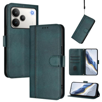 Line Splicing Buckle Retro Leather Phone Case, For Realme C71 4G India / Note 70 4G, For Realme C85 5G / 15x 5G India, For Realme P4 Pro 5G