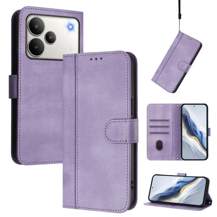 Line Splicing Buckle Retro Leather Phone Case, For Realme C71 4G India / Note 70 4G, For Realme C85 5G / 15x 5G India, For Realme P4 Pro 5G