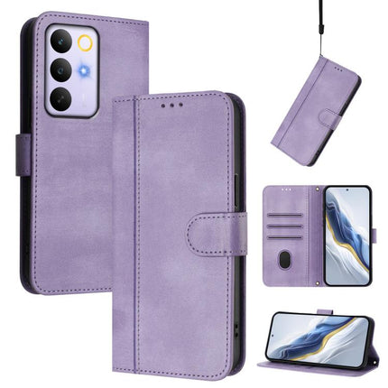 Line Splicing Buckle Retro Leather Phone Case, For Realme C71 4G India / Note 70 4G, For Realme C85 5G / 15x 5G India, For Realme P4 Pro 5G