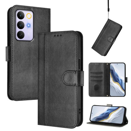 Line Splicing Buckle Retro Leather Phone Case, For Realme P4 Power 5G, For Realme Note 80 4G Global, For Realme C83 5G India