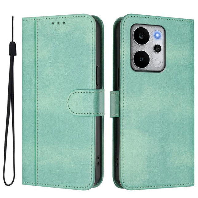 Line Splicing Buckle Retro Leather Phone Case, For Realme P4 Power 5G, For Realme Note 80 4G Global, For Realme C83 5G India