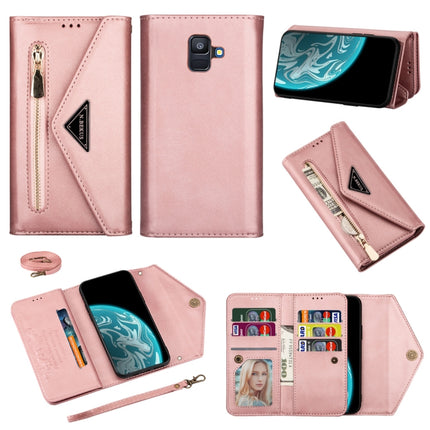 Skin Feel Zipper Horizontal Flip Leather Case with Holder & Card Slots & Photo Frame & Lanyard & Long Rope, For Samsung Galaxy A6 (2018), For Samsung Galaxy A7 (2018) / A750, For Samsung Galaxy J4 (2018), For Samsung Galaxy J7 (2018)