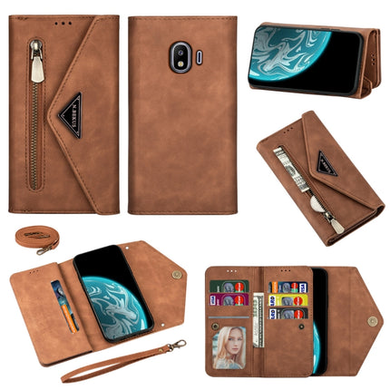 Skin Feel Zipper Horizontal Flip Leather Case with Holder & Card Slots & Photo Frame & Lanyard & Long Rope, For Samsung Galaxy A6 (2018), For Samsung Galaxy A7 (2018) / A750, For Samsung Galaxy J4 (2018), For Samsung Galaxy J7 (2018)