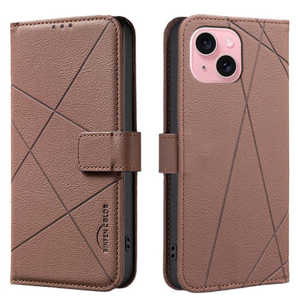 Geometric Pattern RFID Leather Phone Case, For iPhone 15, For iPhone 13 / 14, For iPhone 14 Pro, For iPhone 14 Pro Max