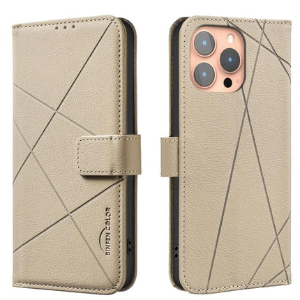 Geometric Pattern RFID Leather Phone Case, For iPhone 15, For iPhone 13 / 14, For iPhone 14 Pro, For iPhone 14 Pro Max