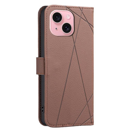 Geometric Pattern RFID Leather Phone Case, For iPhone 15, For iPhone 13 / 14, For iPhone 14 Pro, For iPhone 14 Pro Max