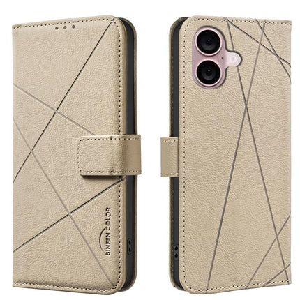 Geometric Pattern RFID Leather Phone Case, For iPhone Air, For iPhone 16 Pro Max, For iPhone 16 Pro, For iPhone 16 Plus