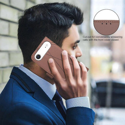 Geometric Pattern RFID Leather Phone Case, For iPhone Air, For iPhone 16 Pro Max, For iPhone 16 Pro, For iPhone 16 Plus