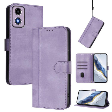Line Splicing Buckle Retro Leather Phone Case, For Motorola Moto G64 India / G54 5G India, For Motorola Moto G14 4G / G54 5G EU, For Motorola Moto E14 4G / G24 4G
