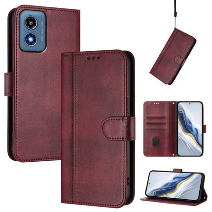Line Splicing Buckle Retro Leather Phone Case, For Motorola Moto G Play 5G 2024 Global, For Motorola Moto G Stylus 5G 2024, For Motorola Moto G Play 4G 2024 Global