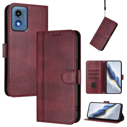 Line Splicing Buckle Retro Leather Phone Case, For Motorola Moto G Play 5G 2024 Global, For Motorola Moto G Stylus 5G 2024, For Motorola Moto G Play 4G 2024 Global