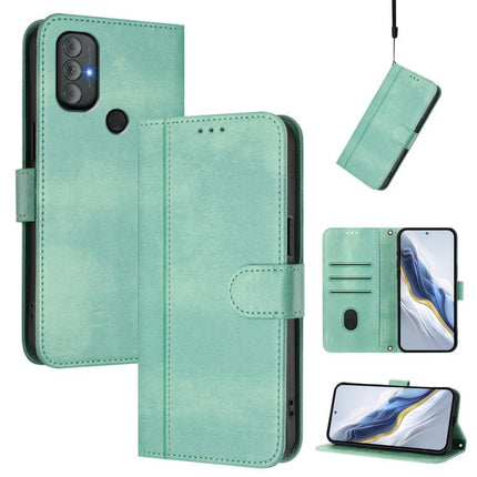 Line Splicing Buckle Retro Leather Phone Case, For Motorola Moto G Power 2022, For Motorola Moto G71 5G, For Motorola Moto G60 / G40 Fusion