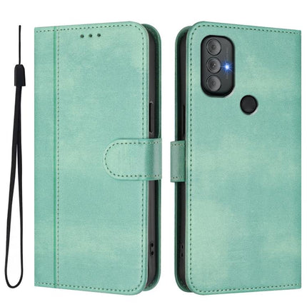 Line Splicing Buckle Retro Leather Phone Case, For Motorola Moto G Power 2022, For Motorola Moto G71 5G, For Motorola Moto G60 / G40 Fusion